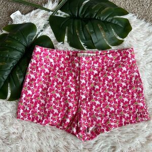 Abercrombie & Fitch Pink Green‎ White Floral Chino Shorts Sz 4 With Stretch